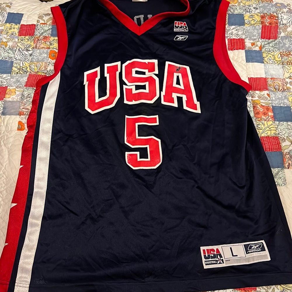 Vintage Reebok Jason kidd team USA Jersey basketball hoops large